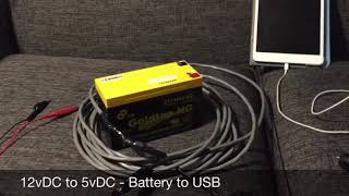 12v to 5v - 12v Battery to USB Charging Cable