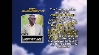 Augustus St. Ange ~ Short Obituary