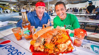 Giant 11 Pound SEAFOOD MOUNTAIN!! 🦀 Shrimp Tray + King Crab in Los Angeles w/ So