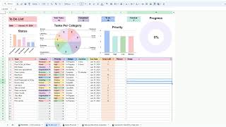 To-do List Spreadsheet Template for Google Sheets and Excel