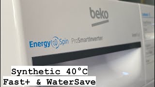 Beko EnergySpin: Synthetic 40°C Fast+ & WaterSave