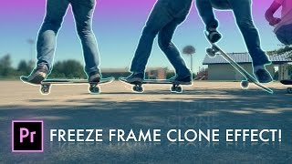 How to FREEZE FRAME CLONE TRAIL Effect in Adobe Premiere Pro + Photoshop (Tutorial)