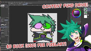 $5 Buck Art Shop Open! Pixel Art【#commissionart #disabledcreator kind of ask to learn more】