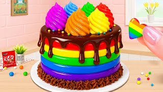 A Super Yummy Rainbow Cake with Melting Chocolate 🍫🌈 Full of Colors, Candy, and Joy ❤ SoYummy