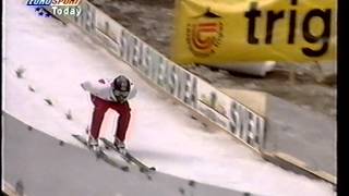 Takanobu Okabe - 207m - Planica 1997 - Complete jump (2x20 style points!)