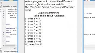 Global and Local Variables - Delphi