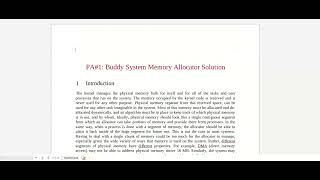 Buddy System Memory Allocator Solution