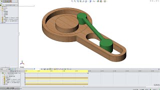 SOLIDWORKS Revolving block slider crank mechanism (滑動曲柄機構及其變形)-2