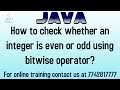 Odd even using bitwise operator in java