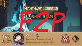 Nightmare Corridor F2P Guide (Region 7 top 7%)