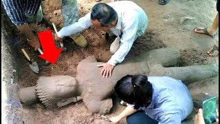 Ancient Statue Uncovered At Sacred Angkor Wat Temple In Cambodia