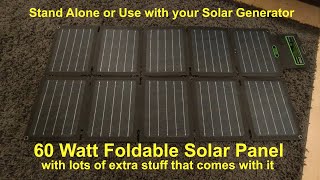 Folding 60 Watt TopSolar Solar Panel, Stand Alone or Use with Portable Solar Generator Power Station