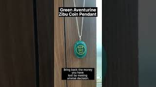 Green Aventurine Zibu coin pendant