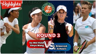 S.Hsiehh/X.Wangg vs D. Krawczykk/D.Schuurss ROUND 3 FULL MATCH Highlightss | WTA Parriis Open 2023