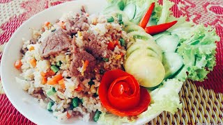 របៀបឆាបាយងាយៗ How to cook fried rice.