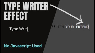 how to create type writer effect without JavaScript | HTML & CSS
