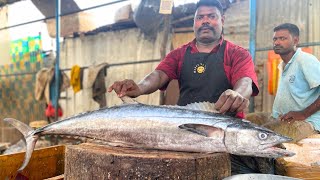 KASIMEDU SELVAM 15KG KING FISH CUTTING VIDEO | KASIMEDU SPEED SELVAM FISH CUTTING | UK SONS MARINE