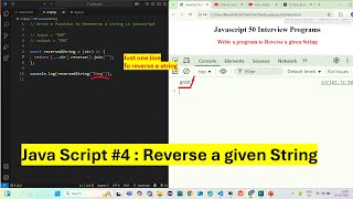 Java Script #4 - Reverse a given String in JS | Javascript Interview Exercise #bharathedutech