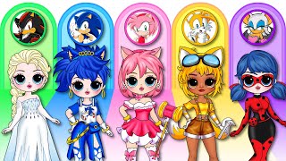 Sonic the Hedgehog 3: Disney Princess \u0026 Ladybug Get Sonic Fashion | DIY Paper Dolls Fashion