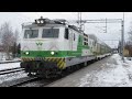 Finland: Muhos (north Finland), VR class Sr1 electric locomotives working InterCity passenger trains