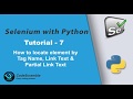 How to locate element by Tag Name, Link Text and Partial Link Text in Selenium