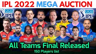 IPL 2022 All Teams Released Players List | Big Players Released IPL 2022 | All Teams Released list