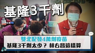 【CNEWS】雙北配發4萬劑疫苗 基隆3千劑太少？ 林右昌這樣算