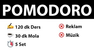 Pomodoro Tekniği - 120 dk Ders 30 dk Mola (5 Set) - Reklamsız - Müziksiz