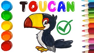 How to draw T and Toucan for kids? //Балаларға арналған T және Toucan суретін қалай салуға болады?