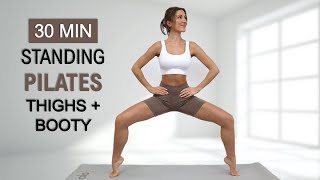30 Min Standing Pilates SLIM LEGS + ROUND BUTT |  Burn Fat + Tone Muscle | No Jumping, No Repeat