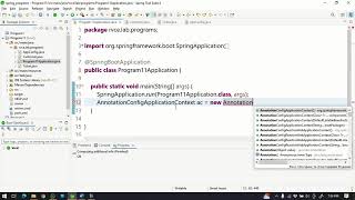 Spring Boot Program using Java annotation based configuration