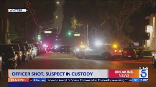 Officer shot in Whittier, suspect in custody