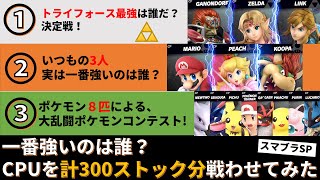 【スマブラ｜CPU観戦】計300ストック分をコンピューター同士で戦わせてみた  -  最強のトライフォースはどれ？ 【ゆっくり実況｜スマッシュブラザーズsp】