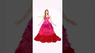 Dress Art | Fashion Illustration #shorts #art #satisfying #youtubeshorts #creative #dress #fashion