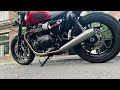 Triumph Street Twin - exhaust sound with TEC Stainless “De-CAT” X-Pipe