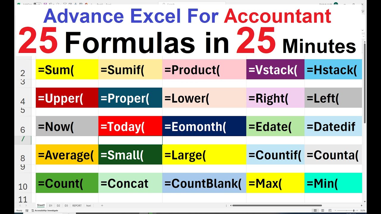25 Essential Excel Formulas Everyone Needs To Know Youtube