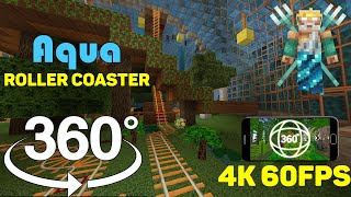 Aqua Roller Coaster - 360° Minecraft [VR]  4K 60FPS🌊