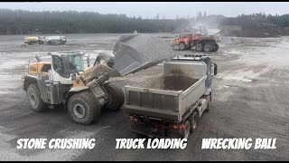 stone quarry action, jaw crushers, truck loading and more!