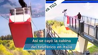 Captan momento en que teleférico cae en Italia y deja 14 muertos