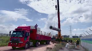 30M concrete Monopole Tower Installation in Lunas, Kedah!