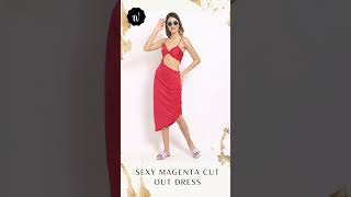 Sexy Magenta Cut Out Dress #fashion #fashionlover #reels #shorts #trending #bhfyp #viral