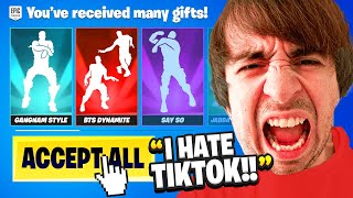 Gifting Him EVERY TikTok Emote.. (RAGE)