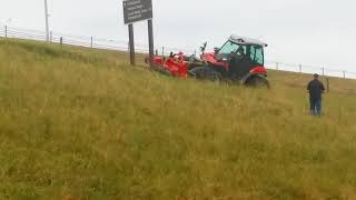 Aebi tractor mowing slope