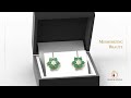 perfectly crafted emerald and diamond floral studs