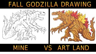 FALL GODZILLA Drawing - MINE VS ART LAND | Digital Drawing Master