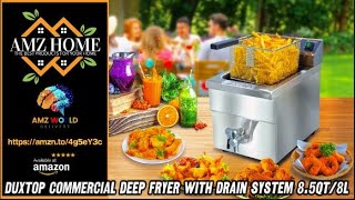 Describing Duxtop Commercial Deep Fryer with Drain System 8.5QT/8L, 3000 Watts, Amazon