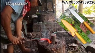 proses membuat pisau tajam dari beering bekas