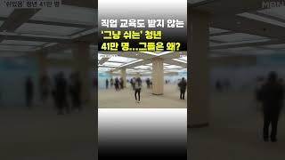 [이슈 직진] 직업 교육도 받지 않는 '그냥 쉬는' 청년 41만 명...그들은 왜? #shorts #뉴스7 | MBN 231115 방송