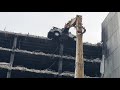 Day 2 of the Demolition of Echo arena Car park Liverpool