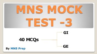 MNS MOCK TEST 3 | 40 Mcq questions for MNS ToGIGE| by @flora_fauna23